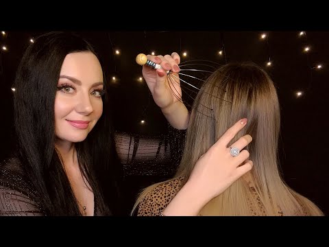 ASMR Scalp Massage, Hair Brushing (real sounds) Hair Oil on Scalp