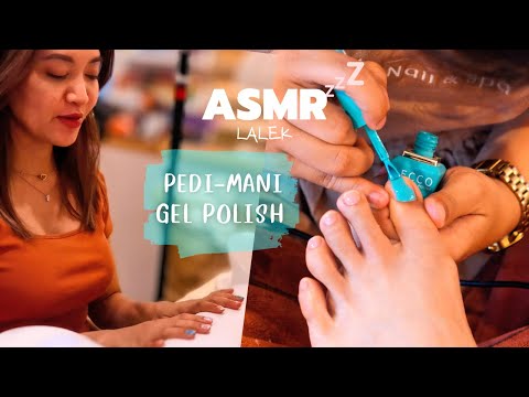 ASMR Foot & Hand Spa 🧡I got nails done at cozy salon💅Nail Trim, File, Buff, Color