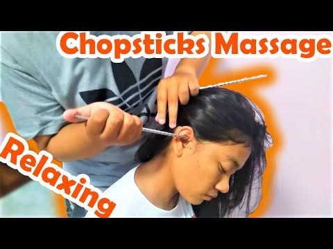 ASMR Chopsticks Head Massage for Girl | Relaxing Must Watch