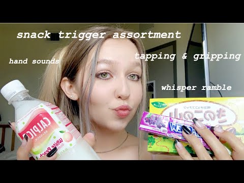 lofi ASMR: tapping and gripping, asian market treats haul