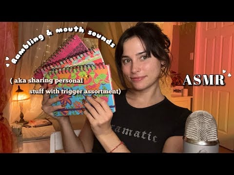 ASMR Spilling the TEA 🤭 Showing You My Diaries (Book Triggers, Mouth Sounds, Gum, Mic Scratching)