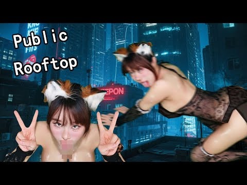 Stepsister Seduces You on Public Rooftop | ASMR Hot Girl Mic Pumping & Stocking Scratching