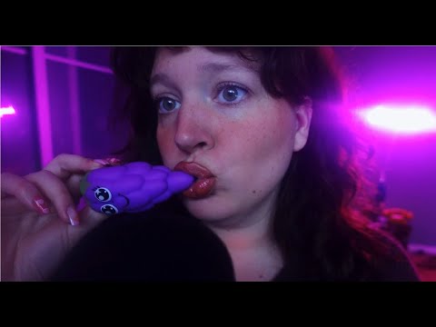 ASMR eating and chewing on fake food (intense mouth sounds)