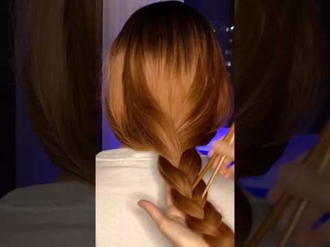 ASMR Scalp Tingles 😌 Bamboo Sticks & Braids #asmr #triggersforsleep #asmrhair