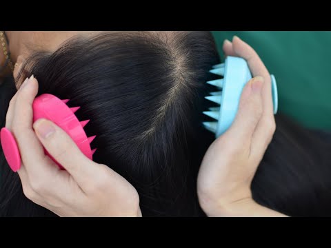 ASMR Head Scratching, Head Massage, Hair Brushing Tingling For Stress Relief ( No Talking Asmr )