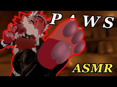 [FURRY ASMR] Squishy paw sounds to relax you 🐾 + visuals!(oily, sticky, beans, rain and thunder)