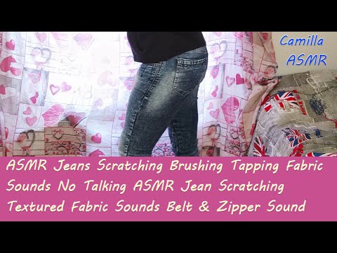 ASMR Jeans Scratching Fabric Sounds ASMR Jean Scratching Textured Fabric Sounds Belt & Zipper Sound