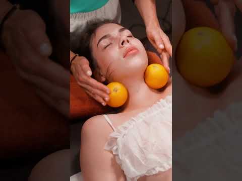 ASMR relaxing face and neck massage with oranges for Lisa #asmrmassage