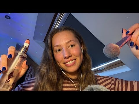 ASMR friend does your glowy makeup 💄 