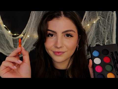 ASMR | Je te maquille pour Halloween 🧡 (sons ajoutés, roleplay)