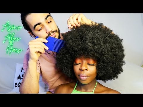 [ASMR] Afro | Kinky Hair Play, Gentle Brushing, Combing & Scratching.