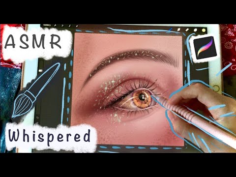 ASMR - Showing you my Art in Procreate - Whispered Ramble - With some iPad Writing Sounds