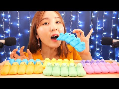 바삭한 병아리 마시멜로 먹는 소리아라｜Crispy Chick Marshmallow Eating sounds｜Peeps