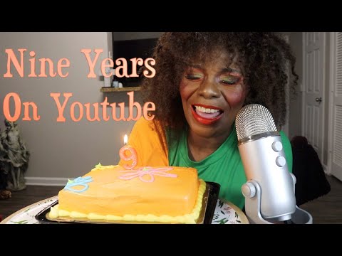 Celebrating Nine Years On Youtube | Chocolate Butter Cream Cake ASMR Eating Sounds