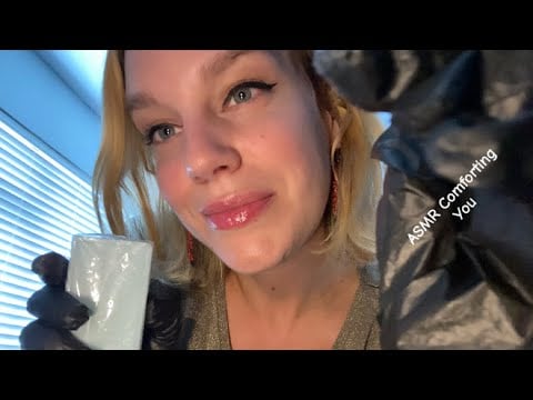 [ASMR] For When You Need Comfort *Plastic Gloves* (Gentle Words, Face Massage With Soap, Lotion)
