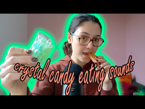 ASMR trying crystal candy (eating sounds)