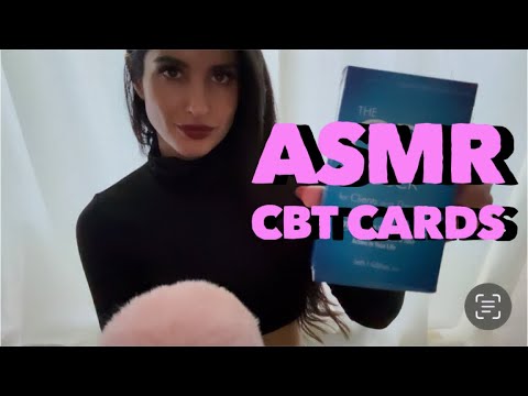 🌿🍁🌱🍂🍃😌ASMR Relieving Stress with CBT Cards + Gum 😌🍃🍂🌱🍁🌿