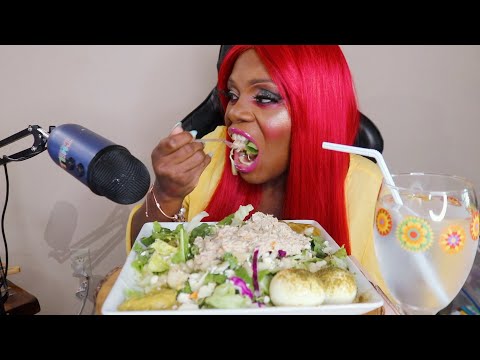 AVOCADO SAUCE TUNNA SALAD ASMR EATING SOUNDS