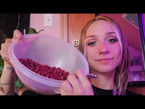 Eating pomegranate seeds ASMR