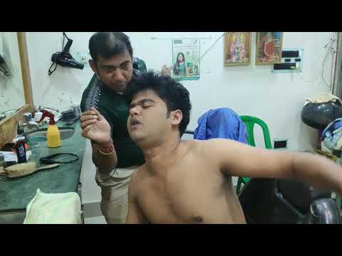 Powerful massage therapy by Asim barber | Indian head and body massage ASMR