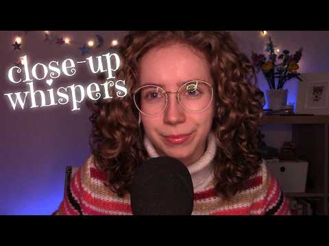 ASMR Close-Up Whisper Ramble 🪻🖌️ Ear-to-Ear whispering, soft triggers (life update)