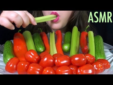 HEALTHY EATING ASMR Raw Veggie Platter - EXTREMELY Satisfying Crunchy Sounds!
