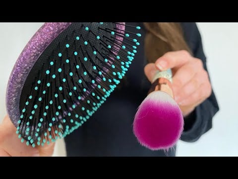 ASMR Doing your hair + make up | actual camera touching | hair brushing | Velcro rollers | lo-fi
