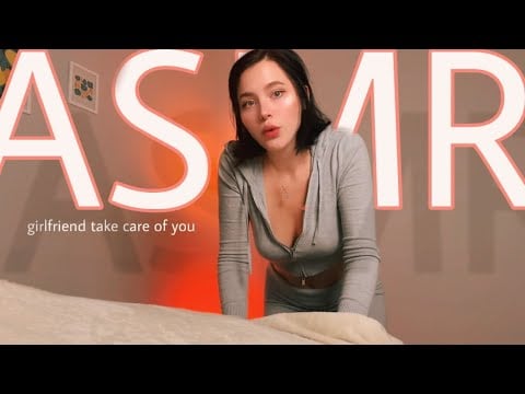ASMR Girlfriend Helps You Fall Asleep 🤍 Cozy Blanket, Gentle Massage & Breathing Contro