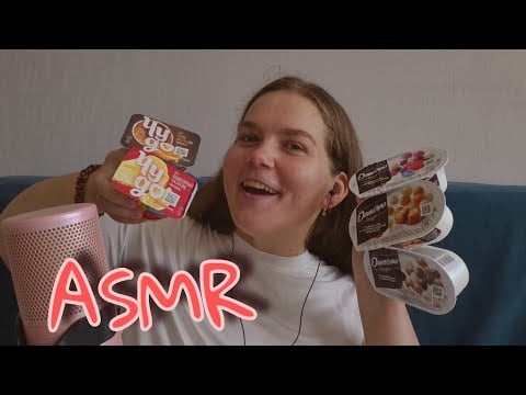 Asmr eating yogurt • mukbang • crunchy chewing sounds • близкие звуки еды и шепот