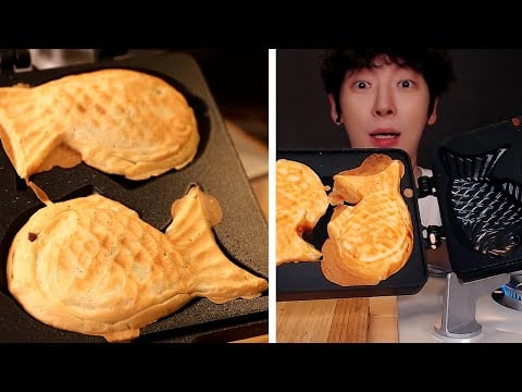 MUKBANG 붕어빵 만들기 세트 샀어요~ 붕어빵 먹방 |슈크림,팥,고구마무스 맛|FISH FAN CAKES EATING SOUNDS [SIO ASMR 시오]