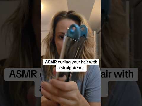 ASMR Curling your hair with a straightener