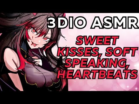 【3DIO ASMR】🌸 eepy kitten tingles ♡ sweet kisses, soft speaking, heartbeats