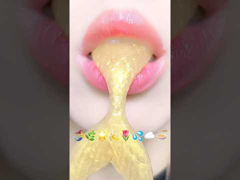 Asmr Eating Jelly Kohakutou Emoji Food 🌿🌟🌷 #asmr #mukbang #emojichallenges #satisfying #eating