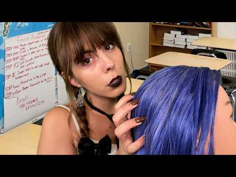 ASMR | You’re the Emo Girl’s Secret Crush, So She Plays With Your Hair in Class 🖤✯