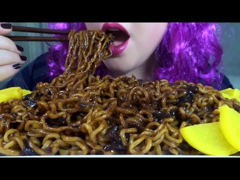 ASMR Black Bean Noodles | BIG BITES | Eating Sounds