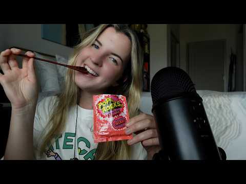 ASMR | extremely SENSITIVE mouth sounds with pop rocks *honey spoon*