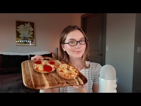 ASMR | eating pizza bagels