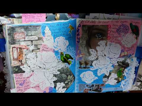 Trying Stenciling For The First Time Scrapbooking Art Journaling 42 ASMR Chewing Gum