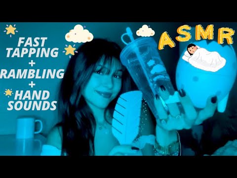 ASMR Lofi Baby blue triggers!!🫧❄️🩵 Fast tapping + whispering/ soft spoken + hand sounds + rambling..