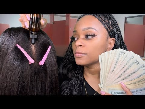 ASMR | 🚺 Hustler Girl Oils Your Scalp For $5 In School Bathroom 