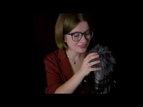 ASMR deep brain massage Inaudible whispering mic scratching fluffy sounds
