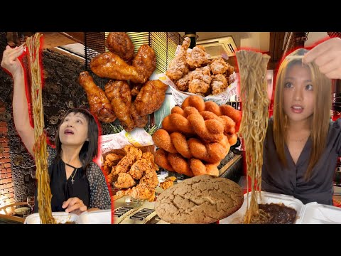 Eating all our cravings *donuts, black bean noodles, korean fried chicken*