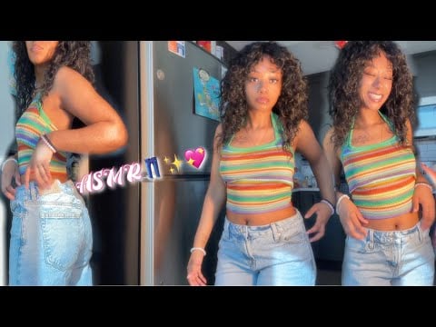 ASMR Jeans Scratching and A little Talking 👖🌈✨