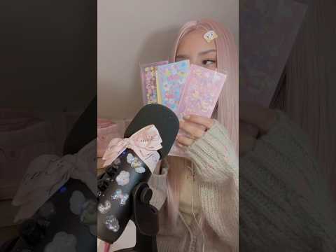 Decorating my mic with ￼cute stickers🎀 #asmr #asmrsounds #stickers #decoration