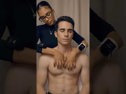 ASMR: Real Tingles with Her BACK NECK HEAD SHOULDER Massage and Scratching #shorts