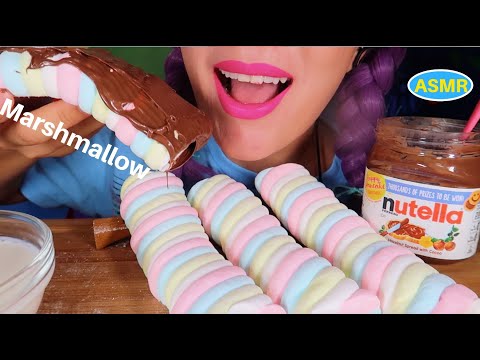 ASMR JUMBO MARSHMALLOW+NUTELLA MUKBANG|점보 마시멜로우+누텔라 리얼사운드 먹방|CURIE.ASMR (COLLAN WITH MARETTA ASMR)