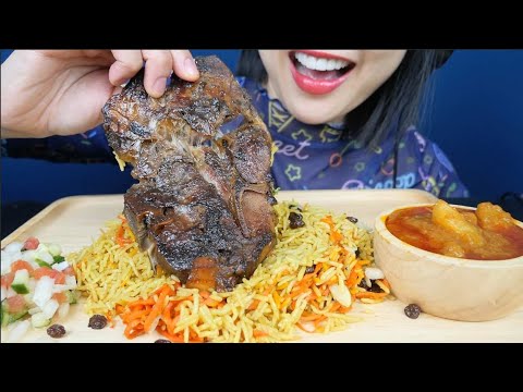 LAMB AND RICE (AFGHANISTAN FOOD ASMR EATING SOUNDS) NO TALKING | SAS-ASMR