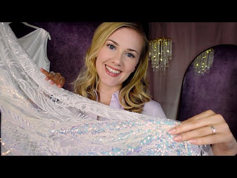 Wedding Dress Consultation 👰 ASMR Fabrics, Sketching, Measuring