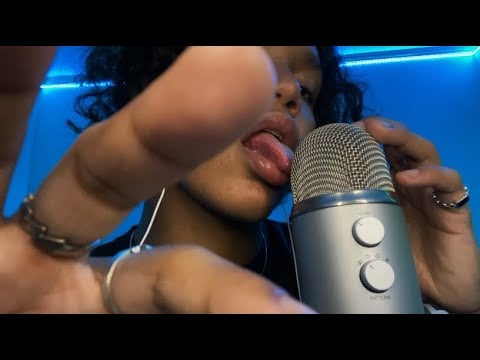 ASMR Mouth Sounds Fast and Aggressive Spit Painting 🎨 + hand movements for tingles 💍