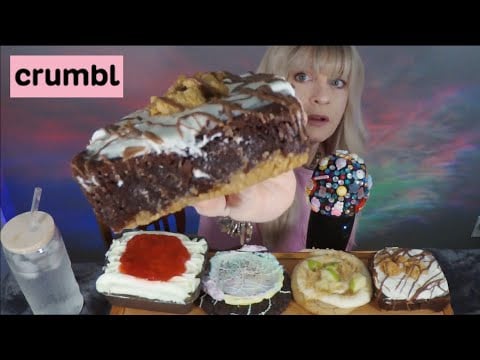 ASMR Crumbl Cookie Mukbang | Benson Boone, S'mores Brownie, Caramel Apple, Strawberry Shortcake